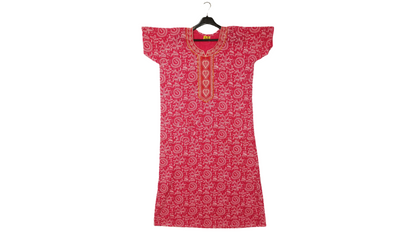 Lightweight nighty in soft cotton, casual short sleeves printed