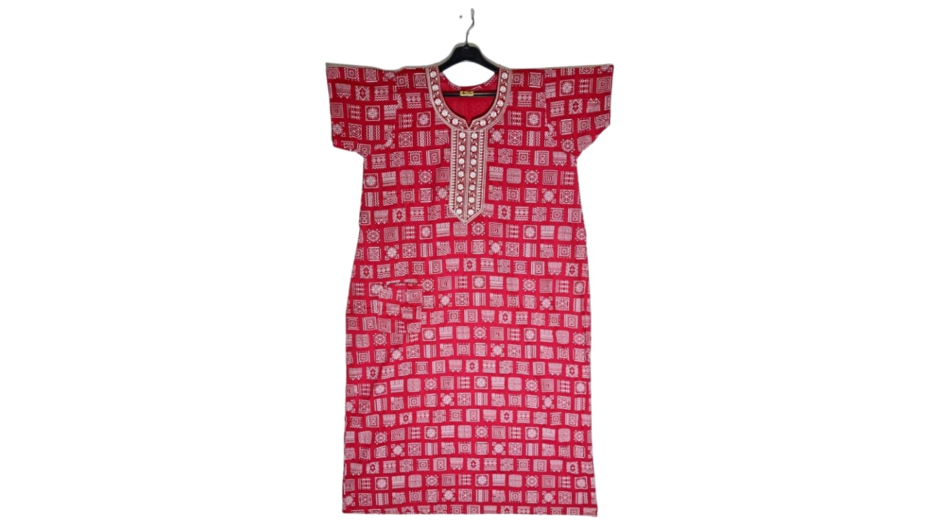 Lightweight nighty in soft cotton, casual short sleeves printed